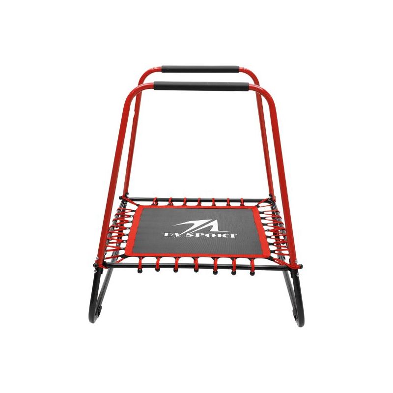 trampoline with handrail, black/red 40inch (brand : ta sports)