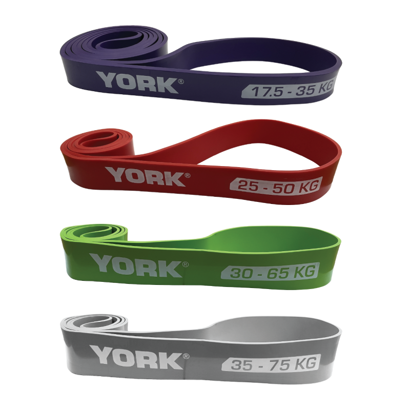 york resistance band power 4 pcs (min 20-35kg/max 45-75kg) set asst 80509