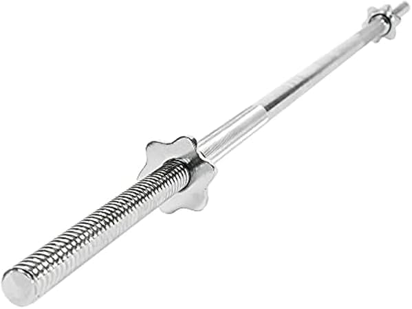 60-inch (5 feet) threaded chromed super curl barbell bar with collars