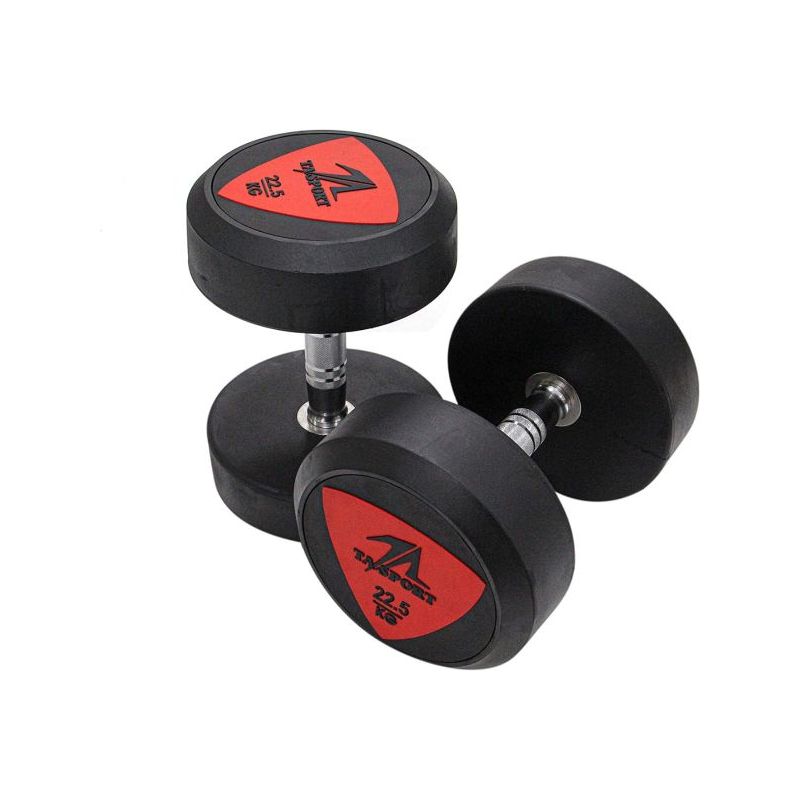 deluxe rubber dumbbell-22.5kg ls2023 black
