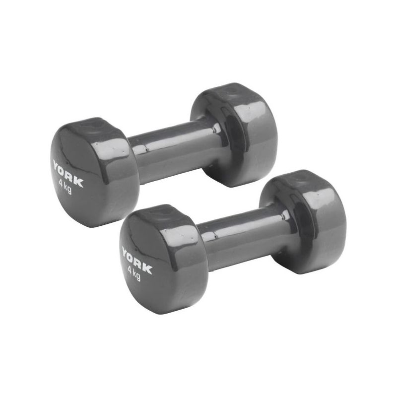york fitness vinyl dumbbell 4kg gray 1676