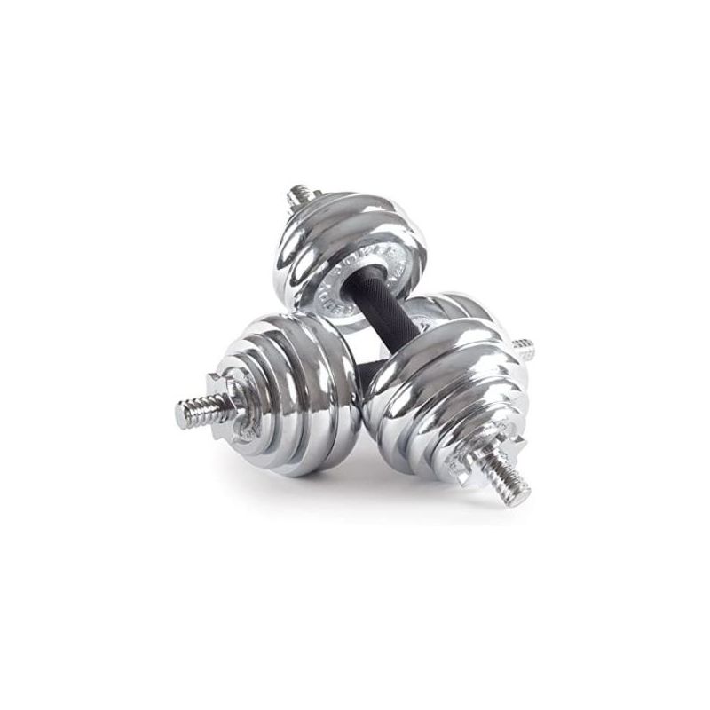 york dark grey painted chrome dumbell set 30kg ykpd30