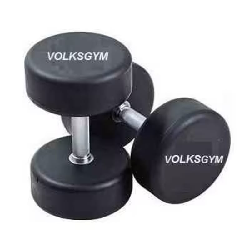 round rubber dumbbells pair, 30 kg