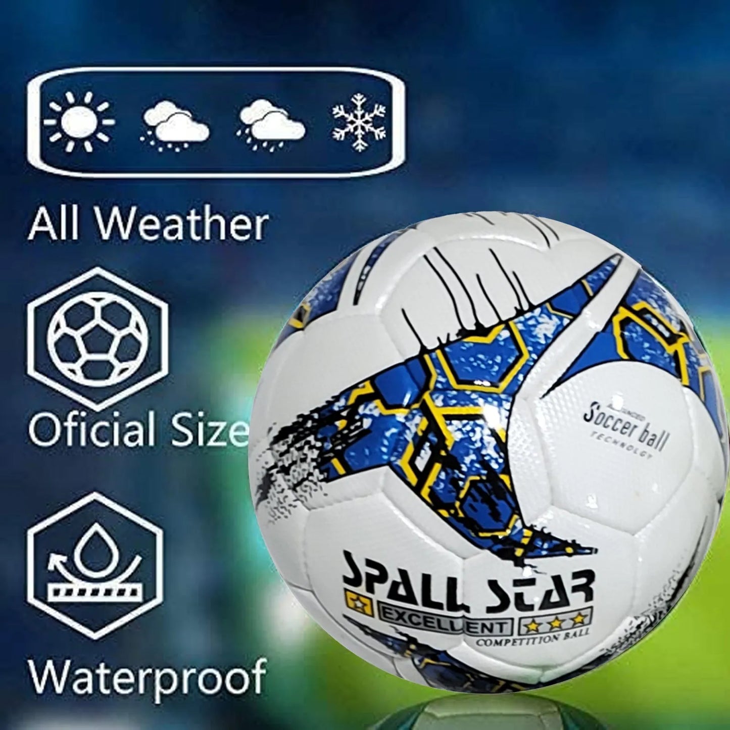 football soccer balls for matches world cup best indoor/outdoor water proof ball for professional training and match men and women youth and adult(cr-701) | ideal for all surfaces, kids & adults
