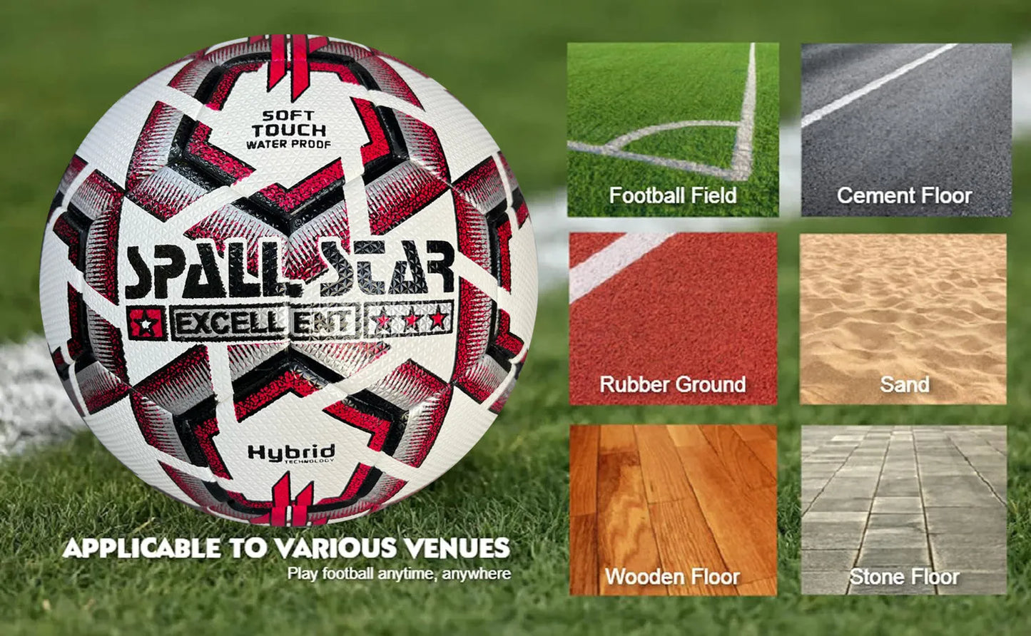 football soccer ball for matches world cup best indoor/outdoor water proof ball for professional training and matches men and women youth and adult(hf-2002) | ideal for all surfaces, kids & adults