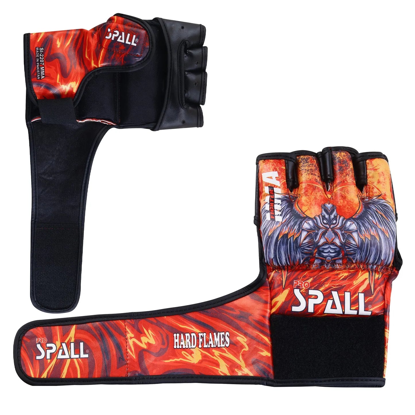 mma gloves half finger hand protection for sparring kickboxing martial arts fighting muay thai boxing mma training by spall(si-2207) | ideal for all surfaces, kids & adults | match-ready