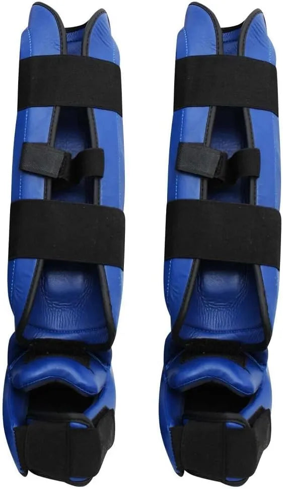 shin instep guard xs s m l xl blue red protective gear for sports kickboxing wrestling martial arts karate sparring training ideal for men and women(si-1115) | ideal for all surfaces, kids & adults