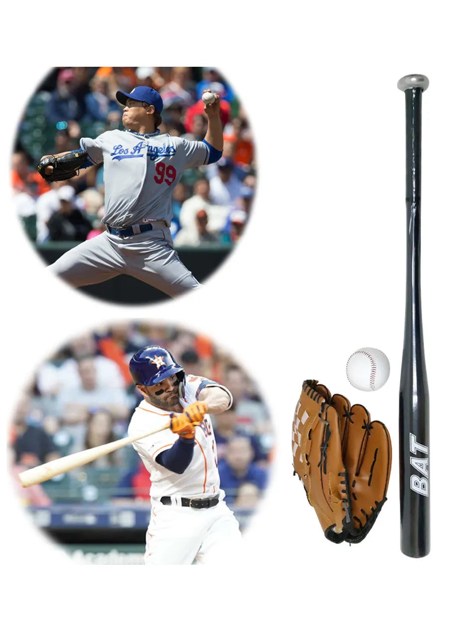baseball bat and gloves teens baseball set with ball carry bag aluminum alloy safe and durable ideal gift choice for all player 2544 | ideal for all surfaces, kids & adults | match-ready
