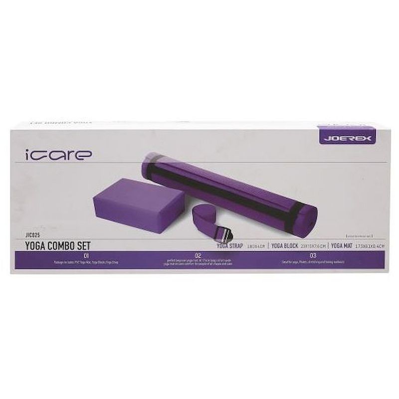 i-care yoga set (mat + brick + strap) - model jic025