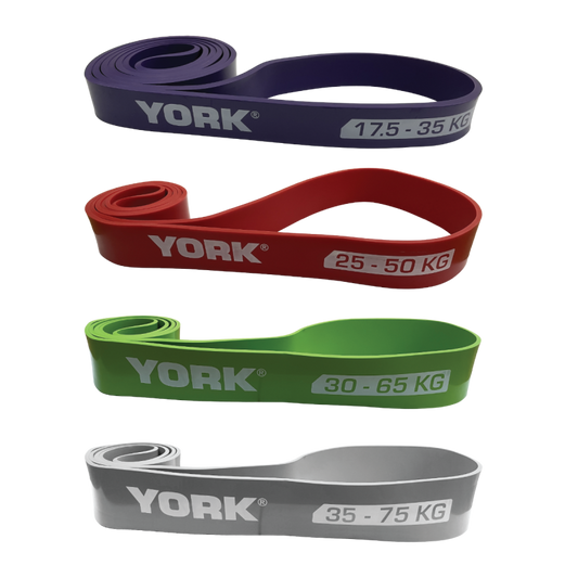 YORK RESISTANCE BAND POWER 4 PCS (MIN 20-35KG/MAX 45-75KG) SET ASST 80509 