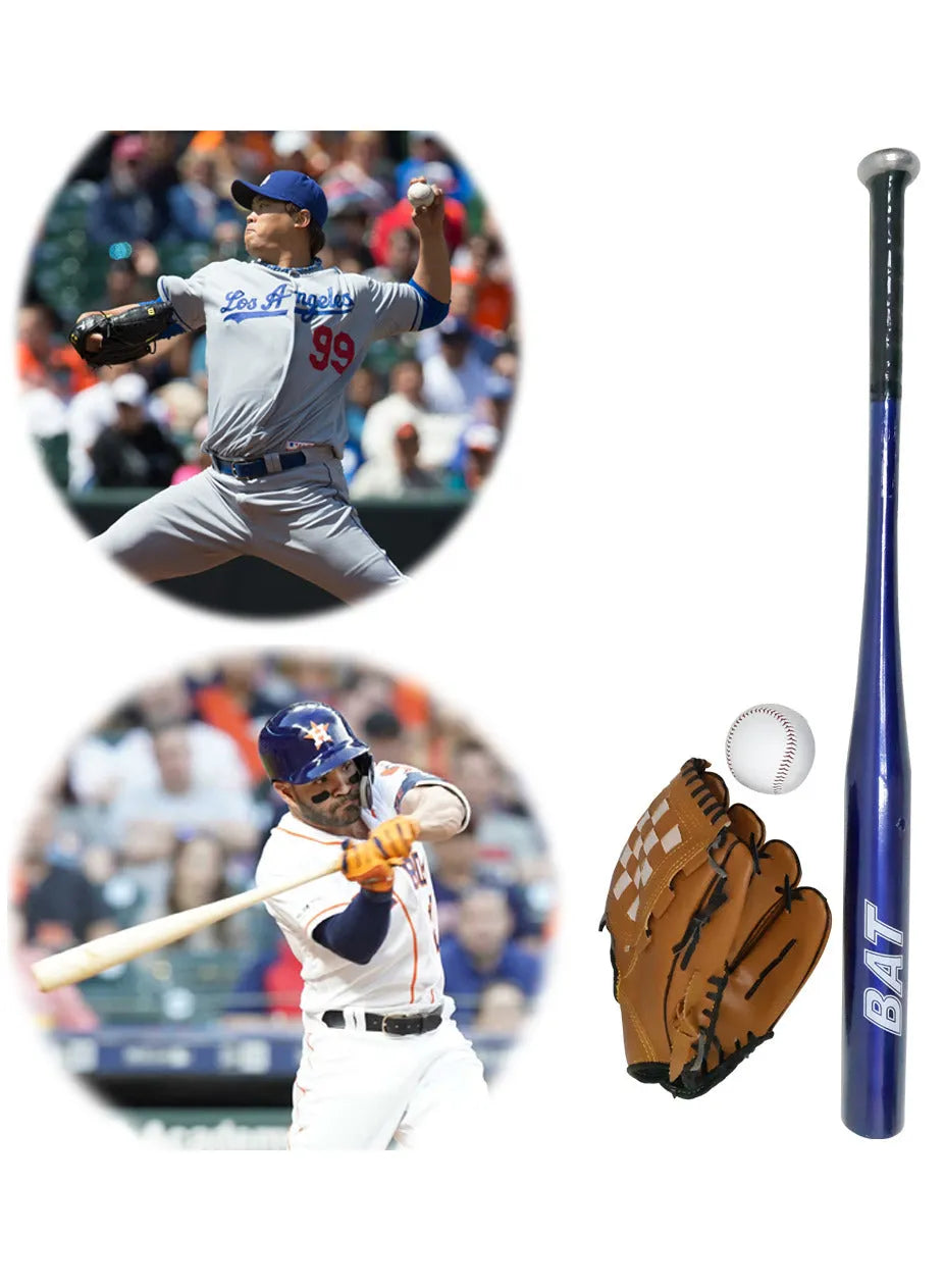 baseball bat and gloves teens baseball set with ball carry bag aluminum alloy safe and durable ideal gift choice for all player 2544 | ideal for all surfaces, kids & adults | match-ready