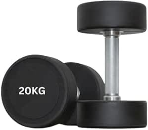 20kg PU Urethane Round Dumbbell Set (2-Pcs)
