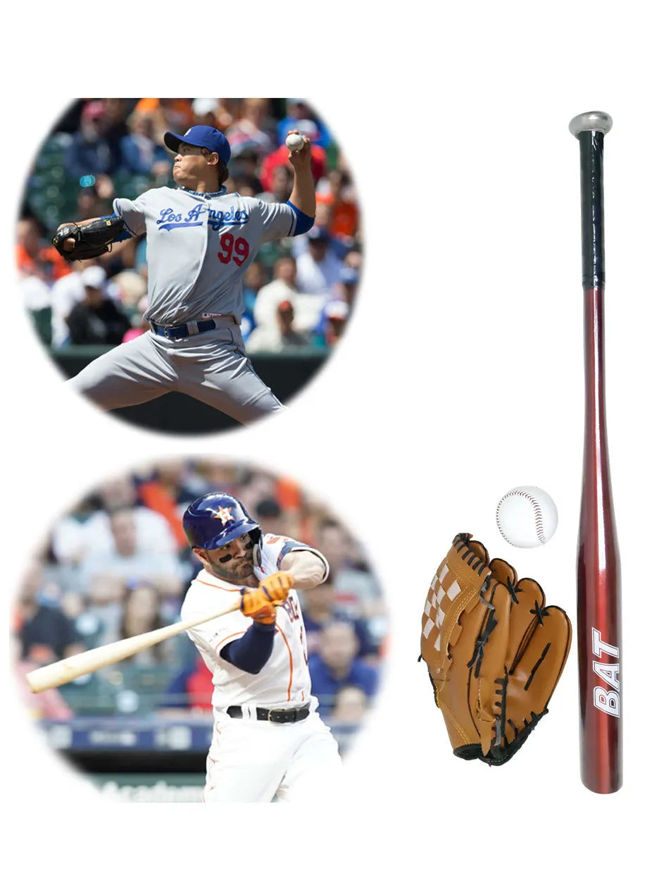 baseball bat and gloves teens baseball set with ball carry bag aluminum alloy safe and durable ideal gift choice for all player 2544 | ideal for all surfaces, kids & adults | match-ready