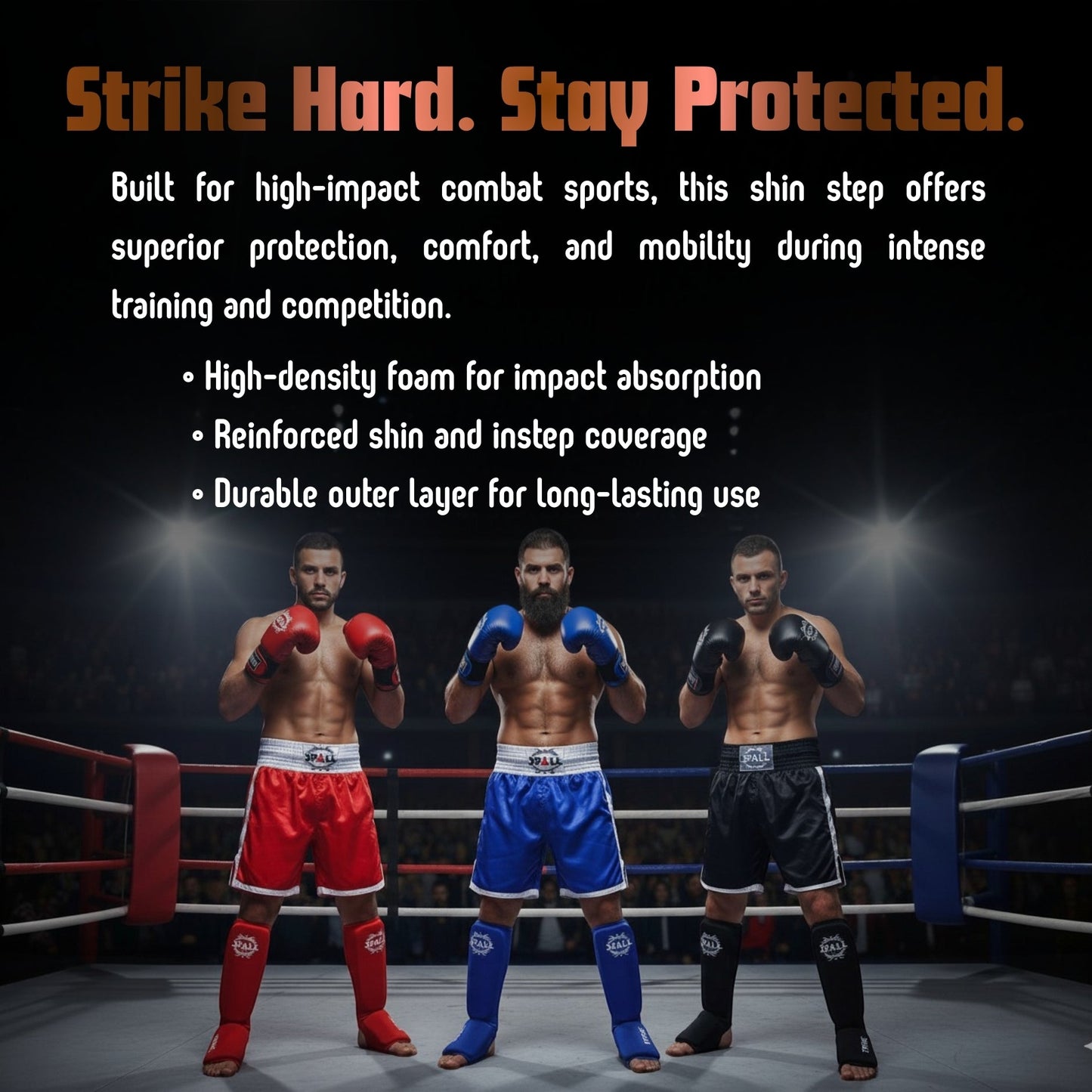 shin instep guard protective leg pad s m l xl red blue black for wrestling sparring karate mma muay thai boxing kickboxing sports training protective gear ideal for men and women(si-1245)