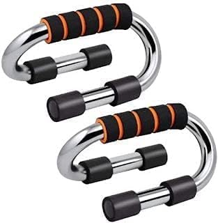 Push Up Bar - S-Shaped Chrome Steel Push-Up Stands with Non-Slip Foam