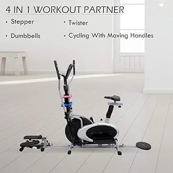 5-in-1 elliptical cross trainer with stepper, twister & dumbbells