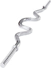 48-Inch Threaded EZ Chromed Super Curl Barbell Bar with Collars