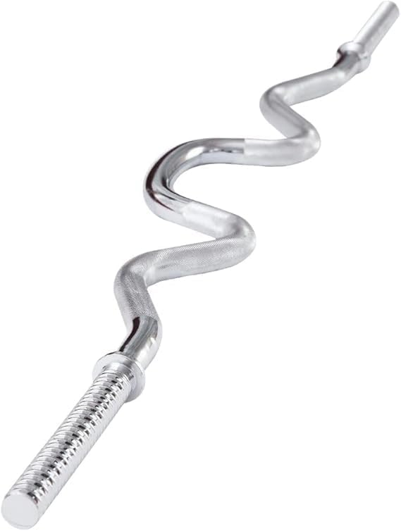 48-inch threaded ez chromed super curl barbell bar with collars