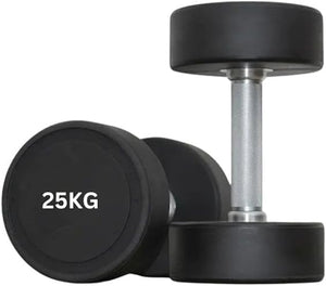 25kg PU Urethane Round Dumbbell Set (2-Pcs)