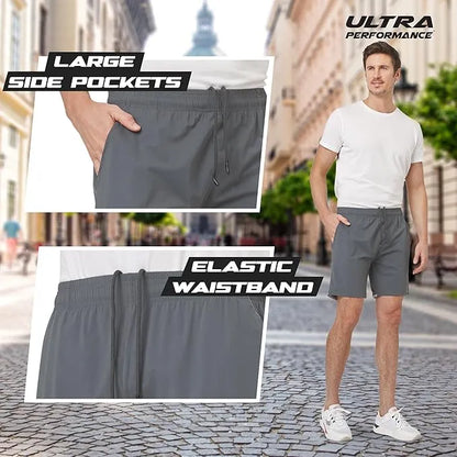 Men’s Swimming Shorts – Quick Dry Swim Trunks for Beach, Pool & Sports – Black, White, Grey
