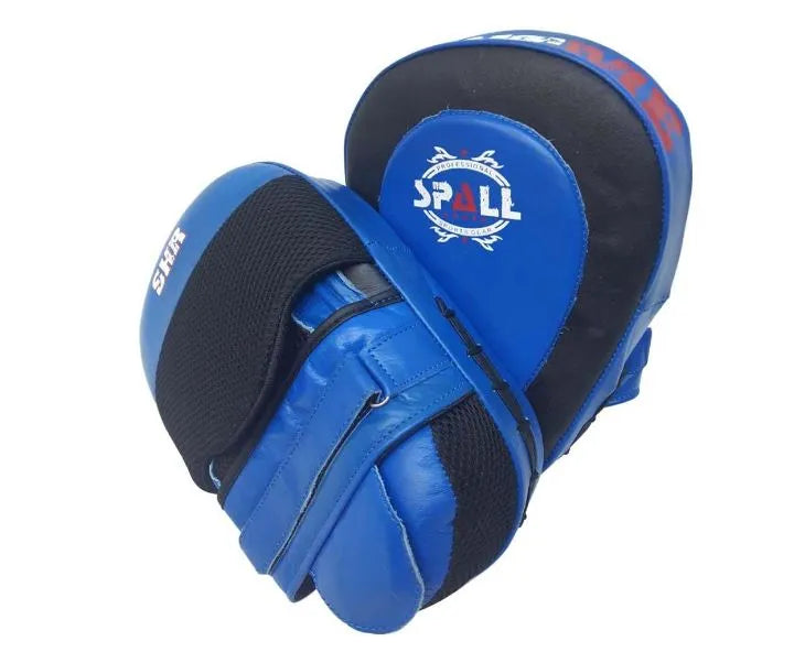 focus pad red blue curved punching mitt for kickboxing muay thai mma martial art ufc karate boxing gym practice training ideal for kids men & women(si-1060) | ideal for all surfaces, kids & adults