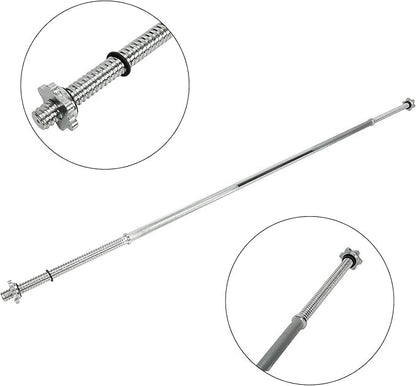 6FT (72 Inch) Threaded Chrome Barbell Bar