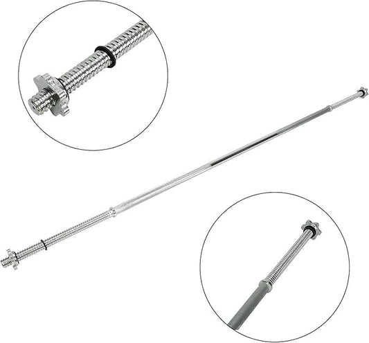6FT (72 Inch) Threaded Chrome Barbell Bar