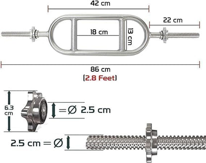 Triceps Barbell Bar - Olympic Weight Lifting Bar (30mm) with Spring