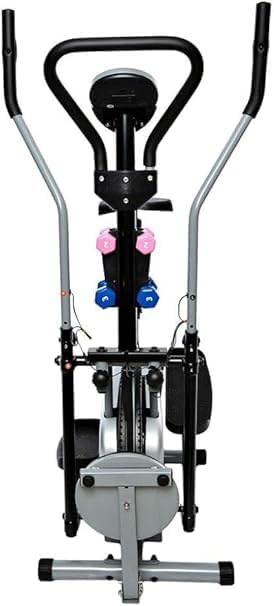 3-in-1 exercise bike with twister, dumbbells & waist disk