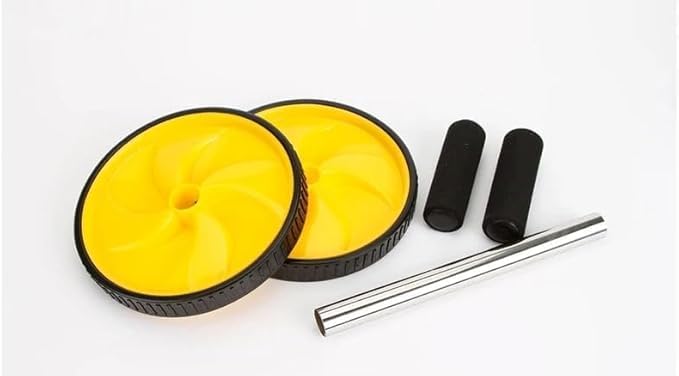 ab roller - dual-wheel abdominal exercise roller with foam handles