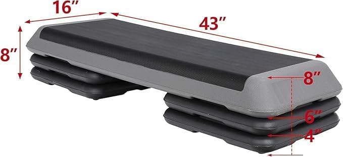 adjustable aerobic step platform with 4 risers