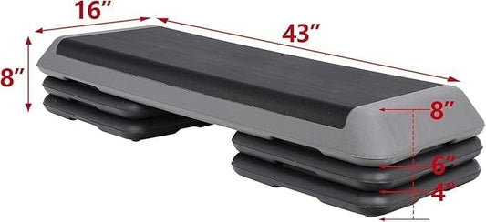 Adjustable Aerobic Step Platform with 4 Risers