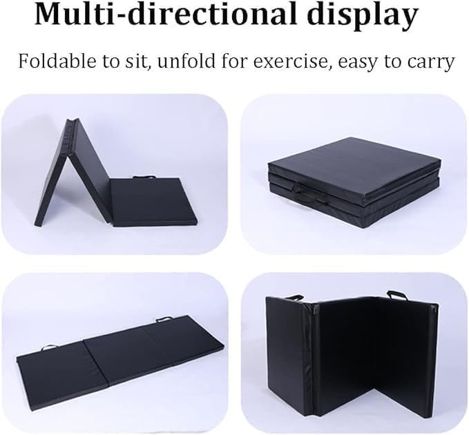 Tri-Fold Exercise Mat - 5cm Thick PU Gymnastics & Fitness Mat