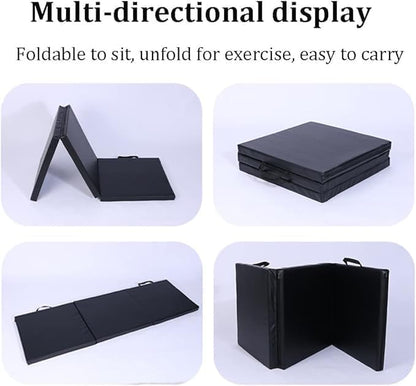 Tri-Fold Exercise Mat - 5cm Thick PU Gymnastics & Fitness Mat