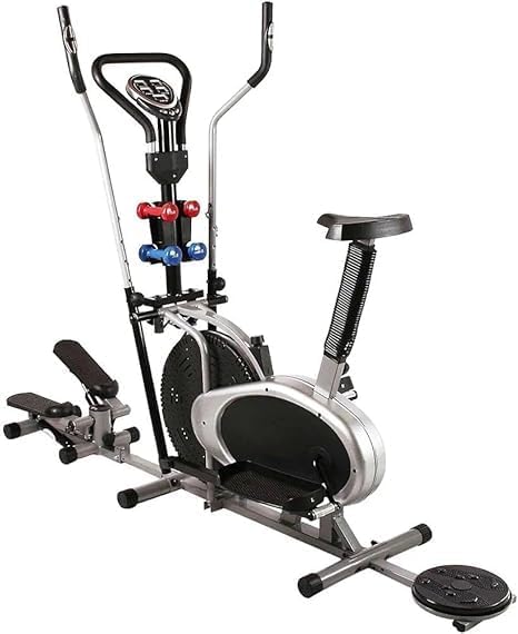 5-in-1 Elliptical Cross Trainer with Stepper, Twister & Dumbbells