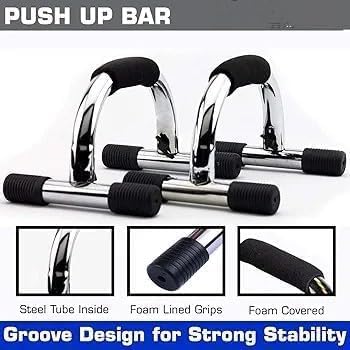 Push Up Bar Pair (Black/Silver)