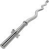 47-Inch Threaded Chromed Super Curl Barbell Bar with Collars