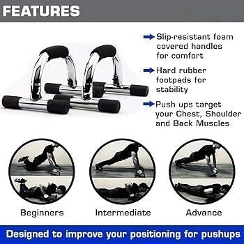 Push Up Bar Pair (Black/Silver)
