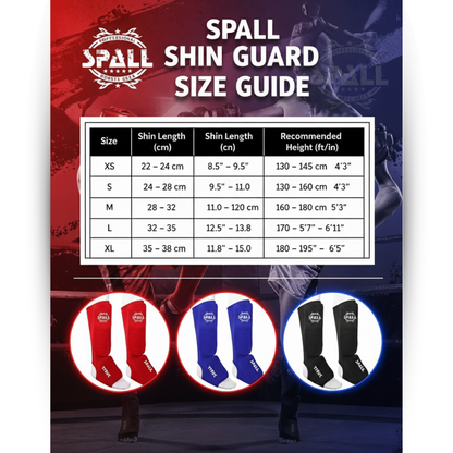 Shin Instep Guard Protective Leg Pad S M L XL Red Blue Black For Wrestling Sparring Karate MMA Muay Thai Boxing Kickboxing Sports Training Protective Gear Ideal For Men And Women(SI-1245)