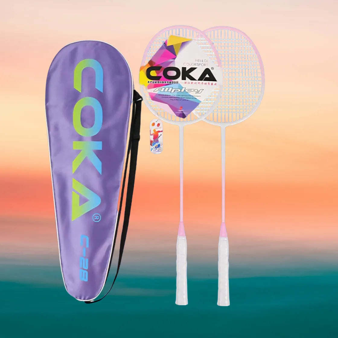 coka badminton racket lightweight durable high-tension sports racket for training & outdoor play