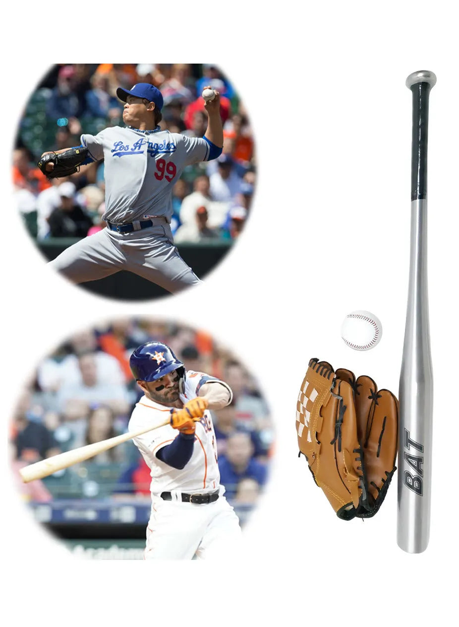 baseball bat and gloves teens baseball set with ball carry bag aluminum alloy safe and durable ideal gift choice for all player 2544 | ideal for all surfaces, kids & adults | match-ready