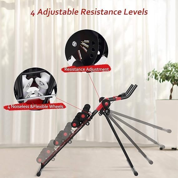 Ab Machine - Adjustable Abdominal Workout Equipment with LCD Monitor