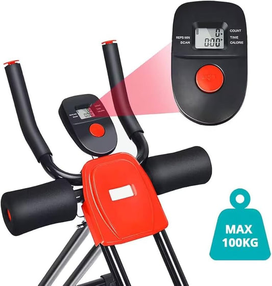 Ab Machine - Adjustable Abdominal Workout Equipment with LCD Monitor
