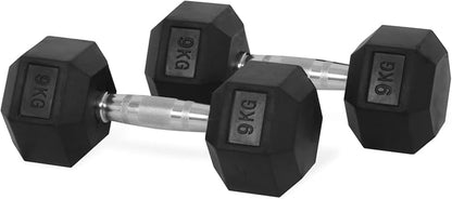 9kg Hex Dumbbells (Pair)