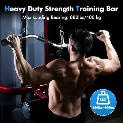 Curl LAT Bar - 70cm Rotating Cable Machine Attachment