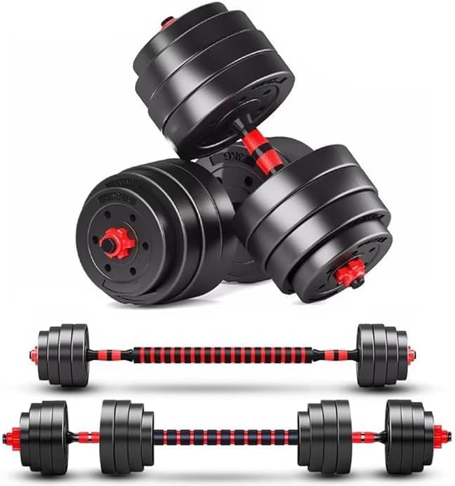 40kg adjustable dumbbell & barbell set with gym gloves
