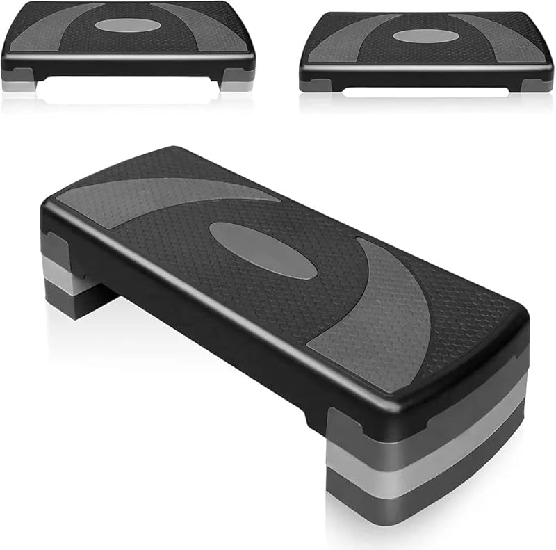 31" adjustable height aerobic step platform for exercise