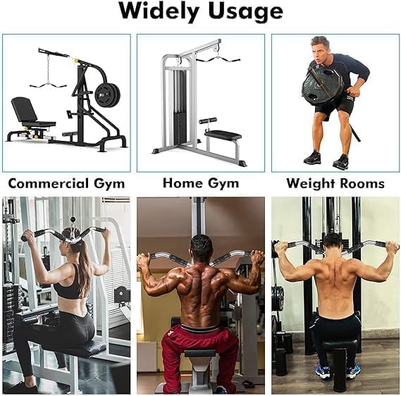 Curl LAT Bar - 70cm Rotating Cable Machine Attachment