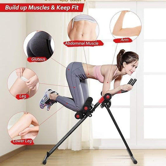 Ab Machine - Adjustable Abdominal Workout Equipment with LCD Monitor
