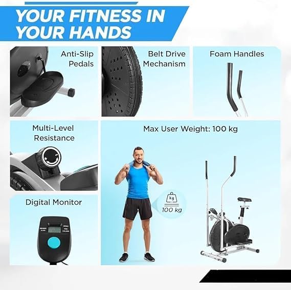 2-in-1 Multi-Function Cross Trainer & Exercise Bike